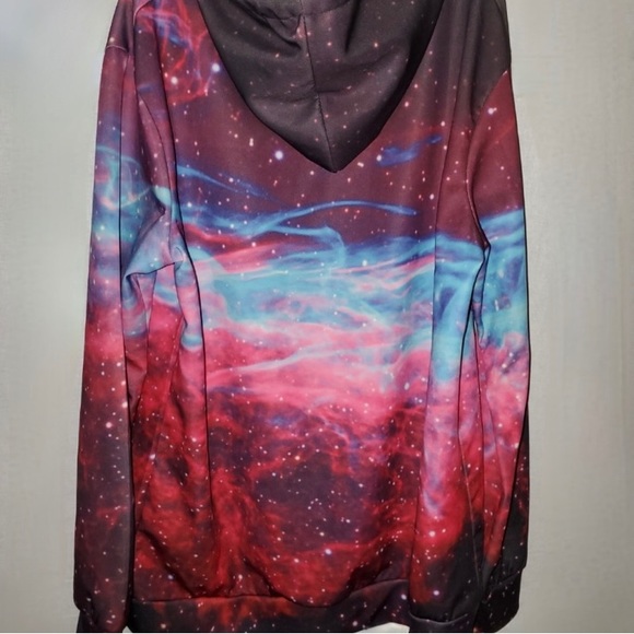 Cat Eating Pizza & Tacos Galaxy Hoodie - Picture 2 of 2